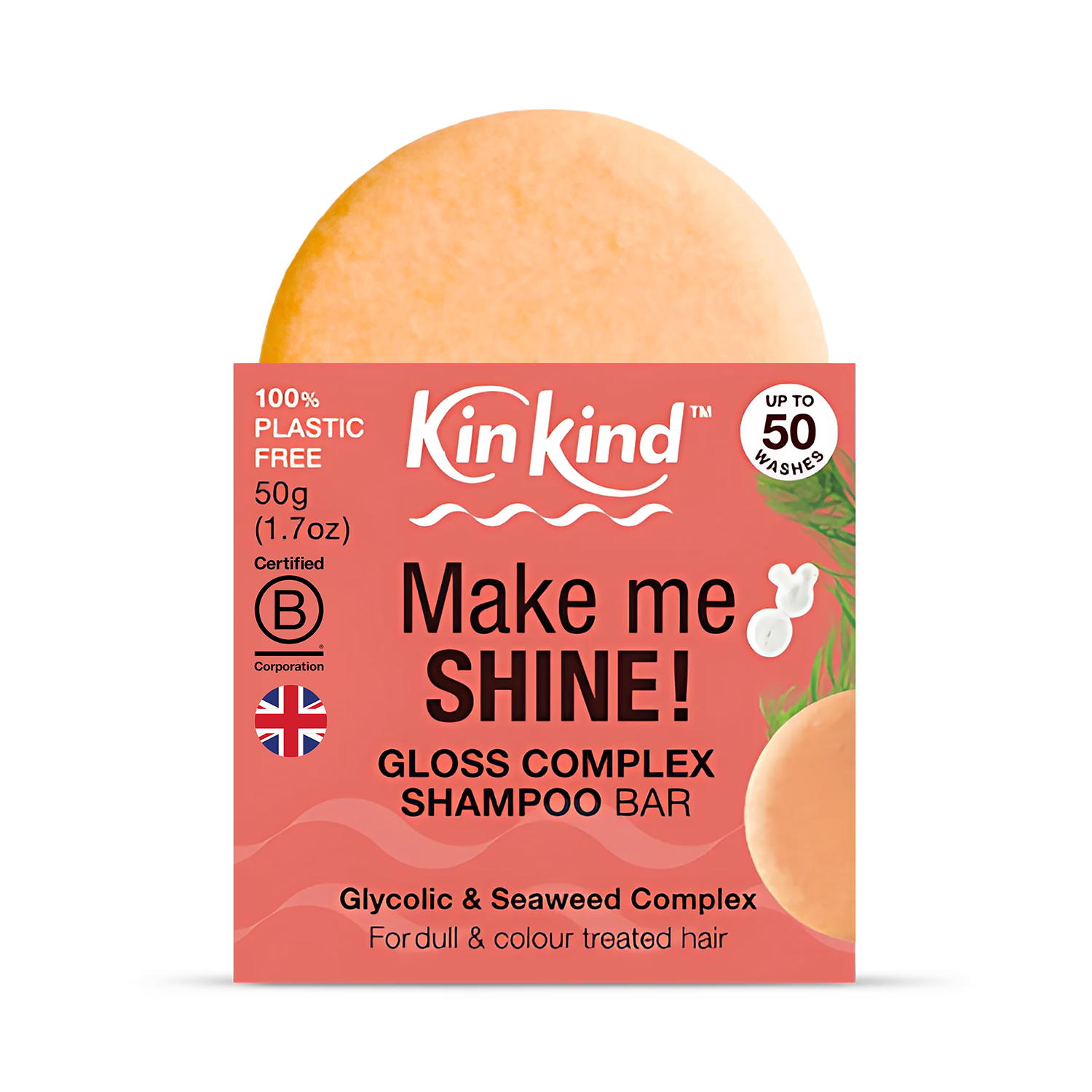 KinKind Make me SHINE shampoo bar 50g, UK version