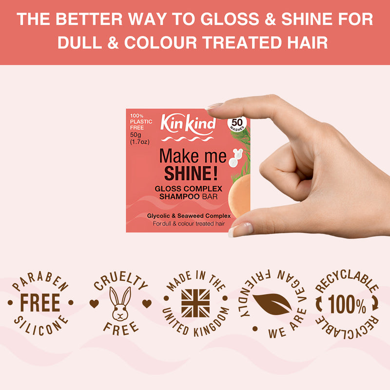 KinKind Make me SHINE shampoo bar 50g, UK version