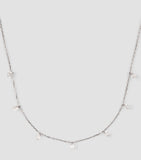 Persée white gold 7-stone diamond necklace 43cm, imported from the UK