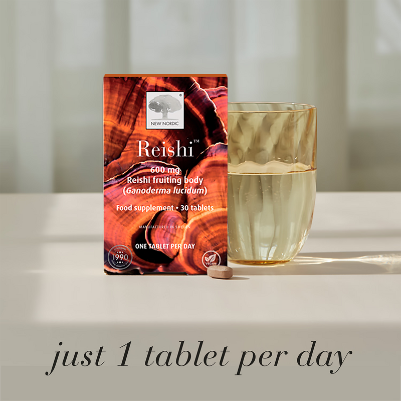 New Nordic Reishi supplement 30 tablets 600mg, UK version
