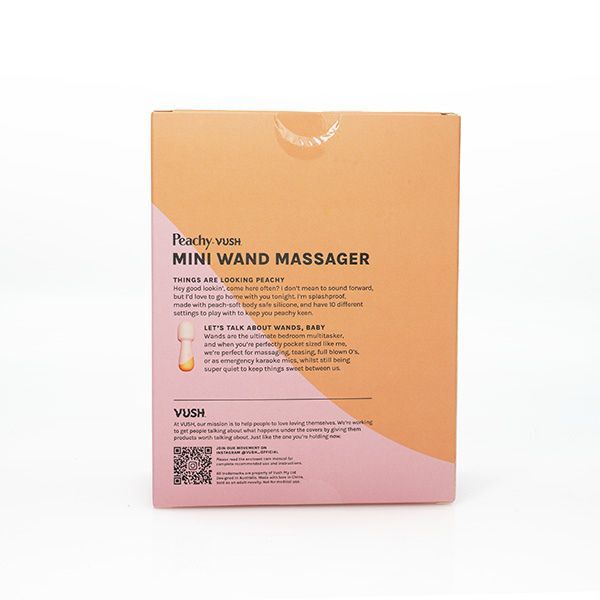 Vush Peachy Mini Wand Massager imported from the UK
