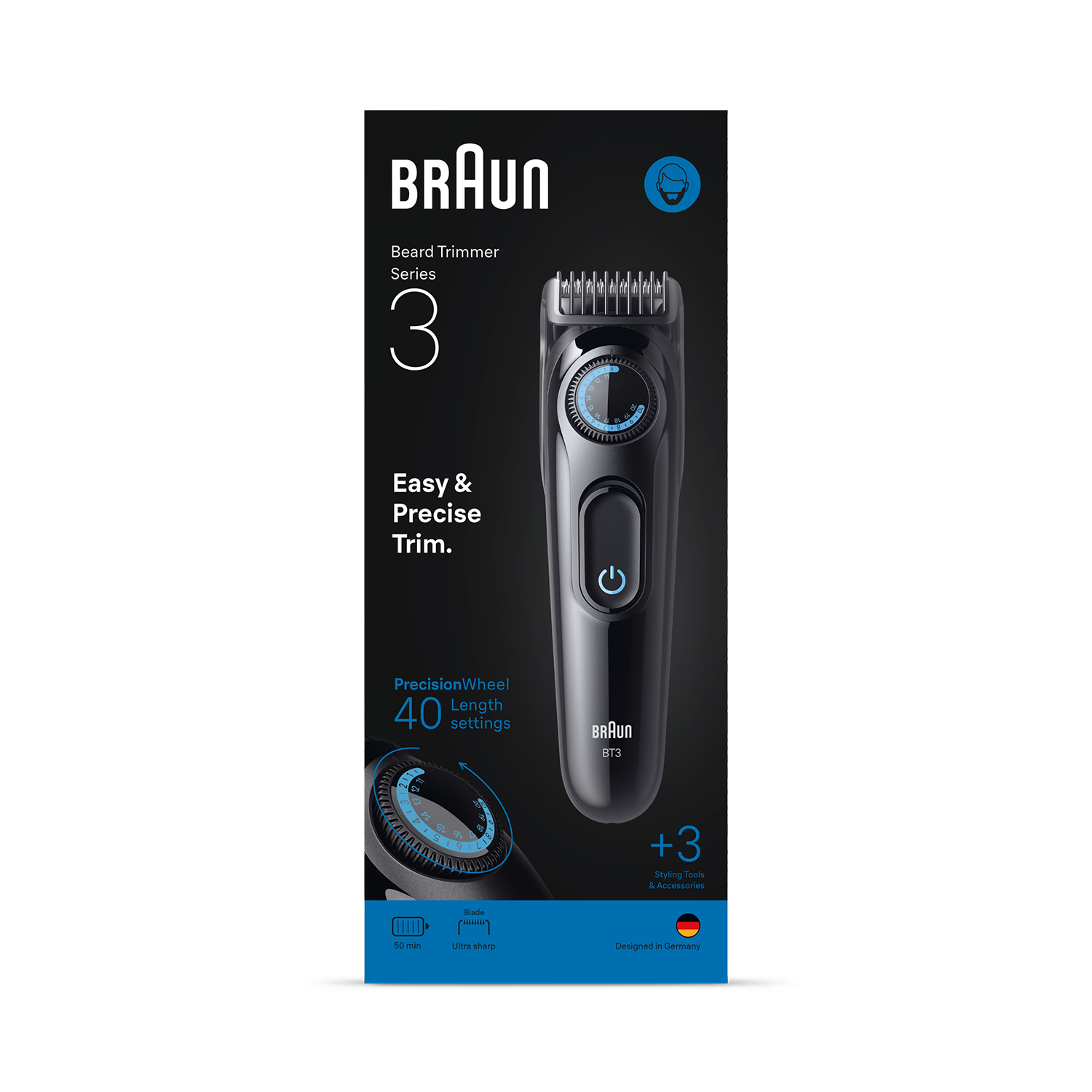 Braun Beard Trimmer Series 3 BT3520 black - British product