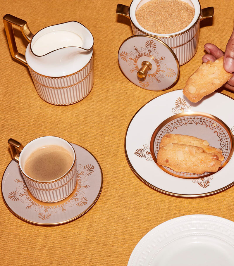 Wedgwood Anthemion Grey espresso cup and saucer (British brand)