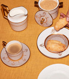 Wedgwood Anthemion Grey espresso cup and saucer (British brand)