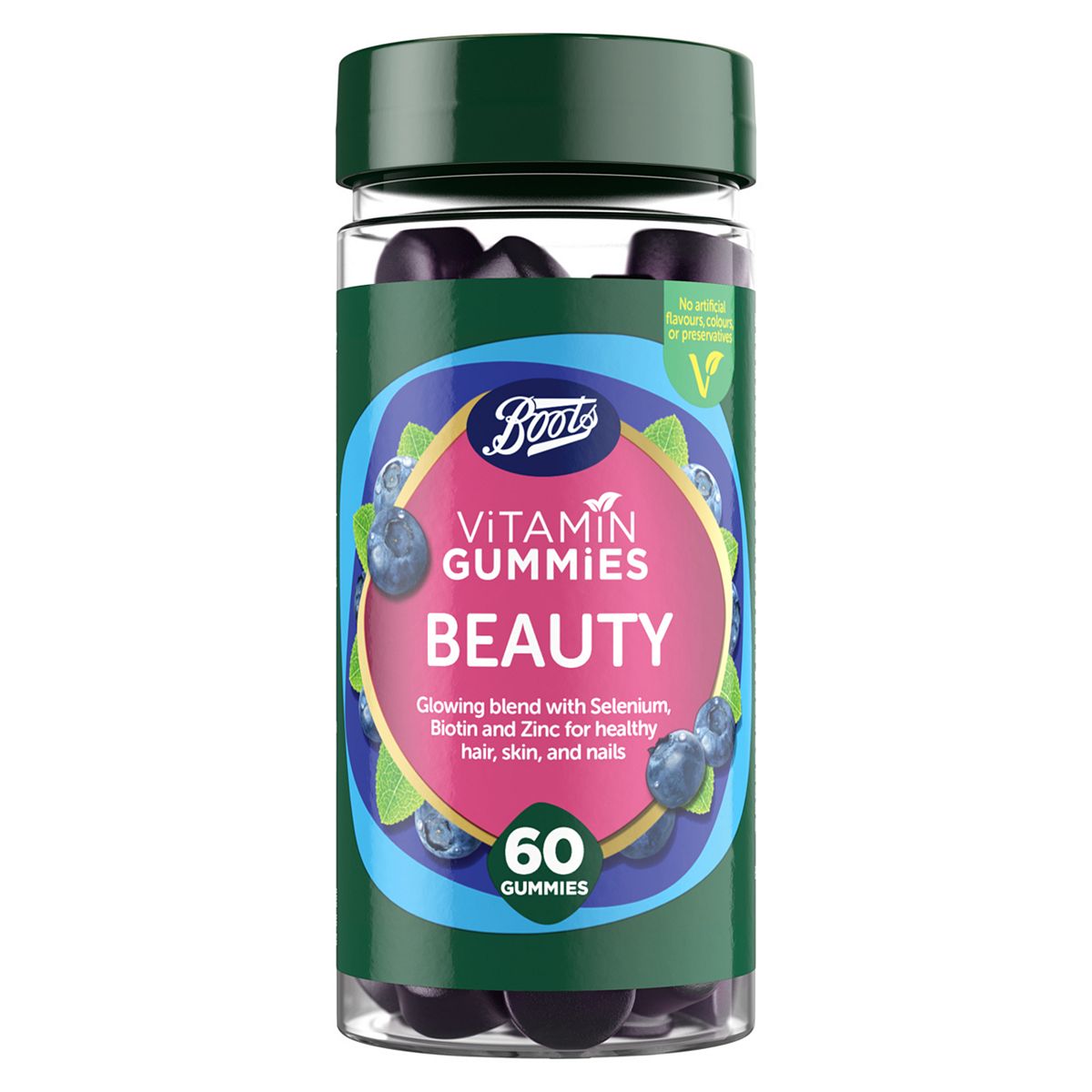 Boots Vitamin Gummies Beauty - 60 Blueberry Gummies GOODS Boots   