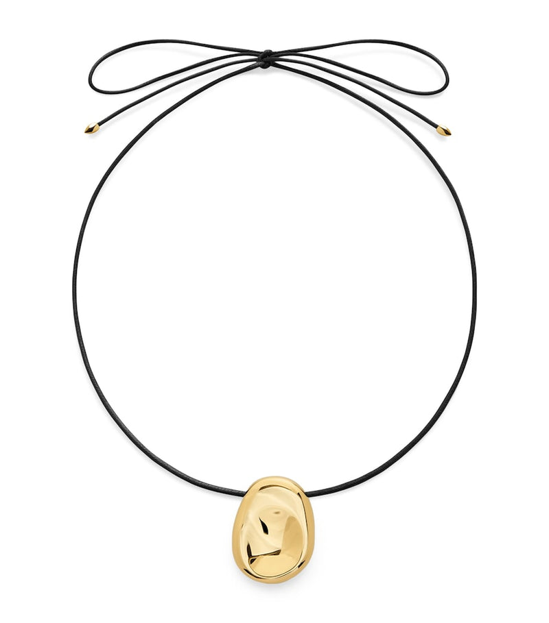 Monica Vinader gold vermeil Aria cord necklace, imported from the UK