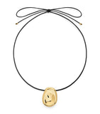 Monica Vinader gold vermeil Aria cord necklace, imported from the UK