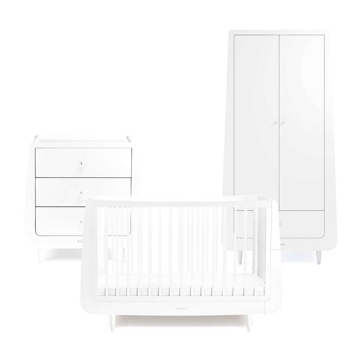 SnuzKot Skandi 3 Piece Nursery Furniture Set - White GOODS Boots   