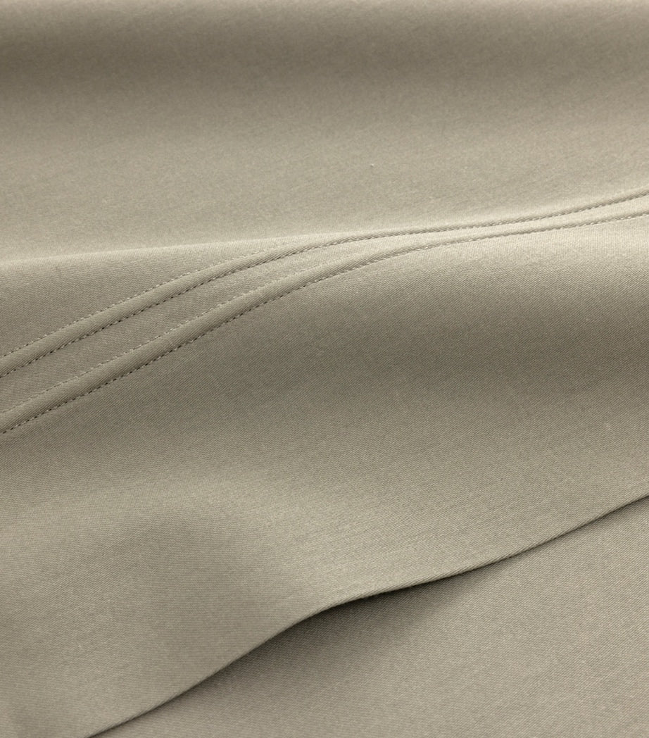 Yves Delorme Triomphe Kaki super king flat sheet organic cotton, imported from the UK