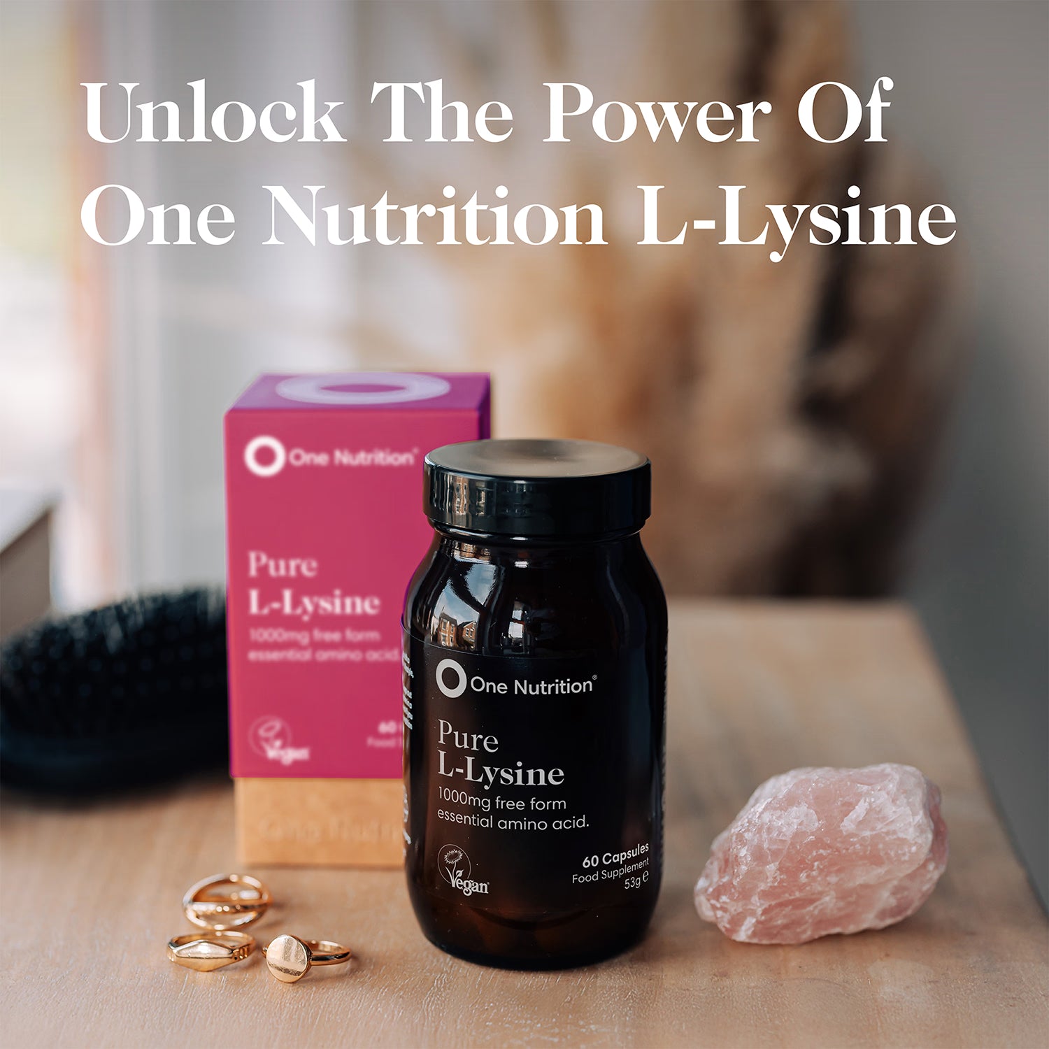 One Nutrition L-Lysine supplement 60 capsules, imported from the UK