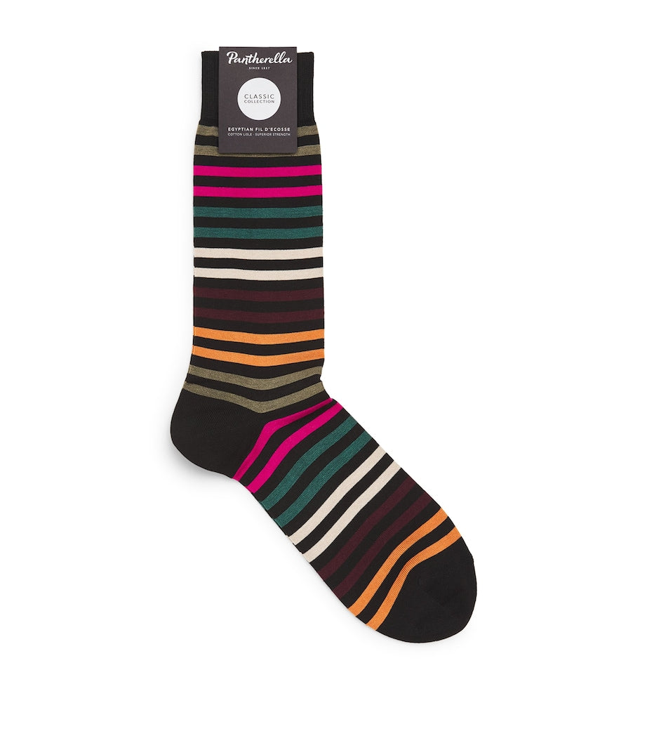 Pantherella Kilburn Striped cotton-blend socks - British product