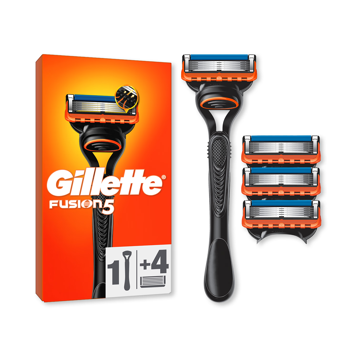 Gillette Fusion5 men's razor 4 blades, UK version