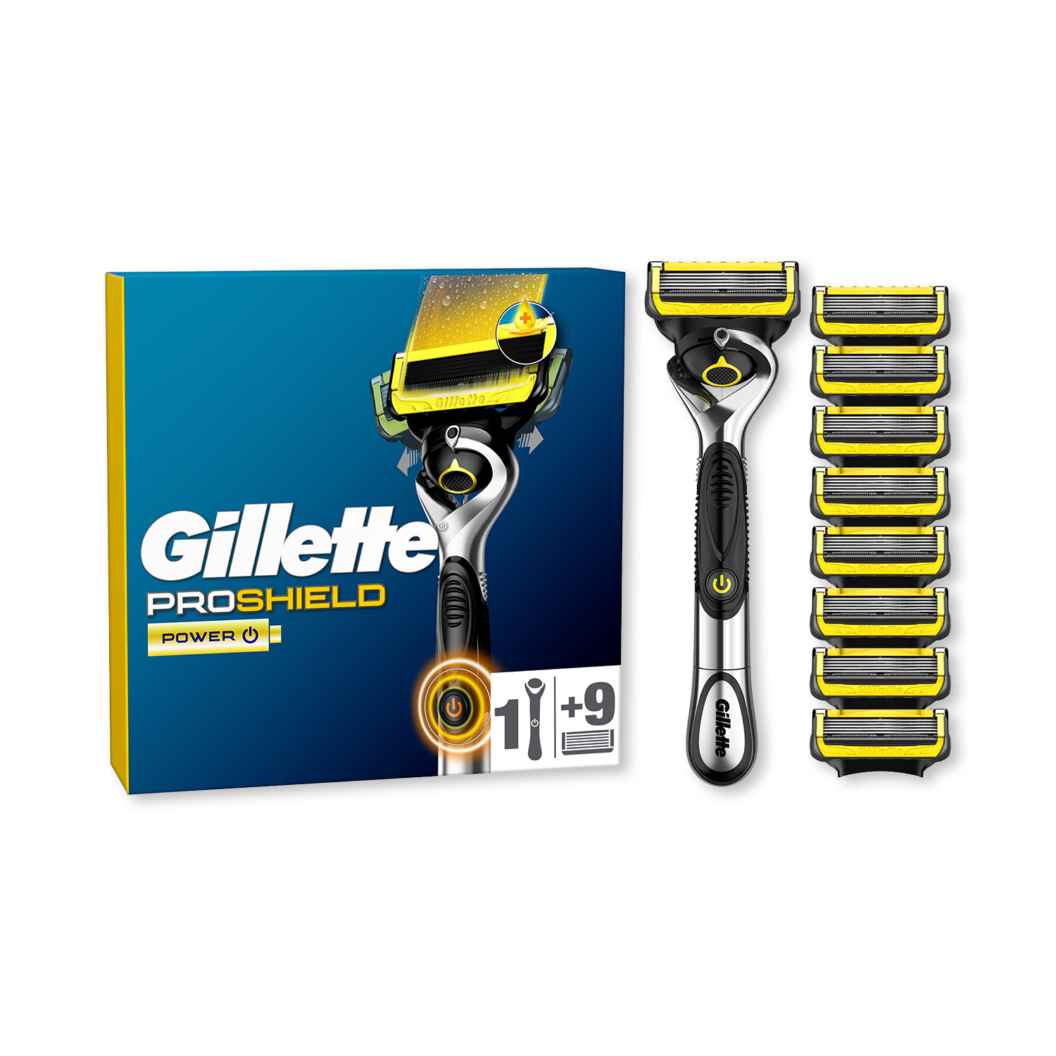 Gillette ProShield Power men's razor with ComfortGlide technology (British brand)