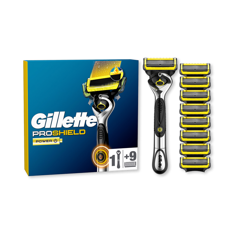 Gillette ProShield Power men's razor with ComfortGlide technology (British brand)