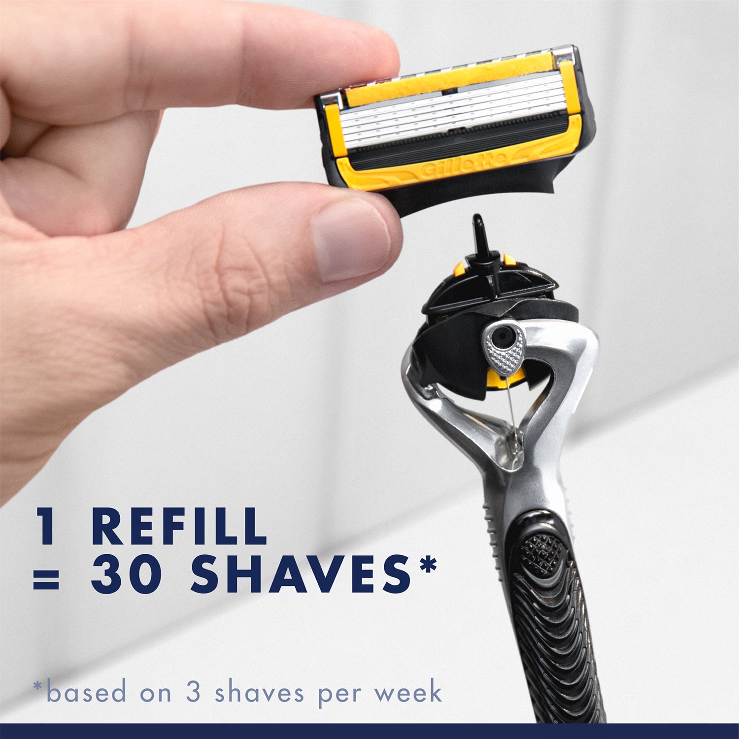 Gillette ProShield Power men's razor with ComfortGlide technology (British brand)