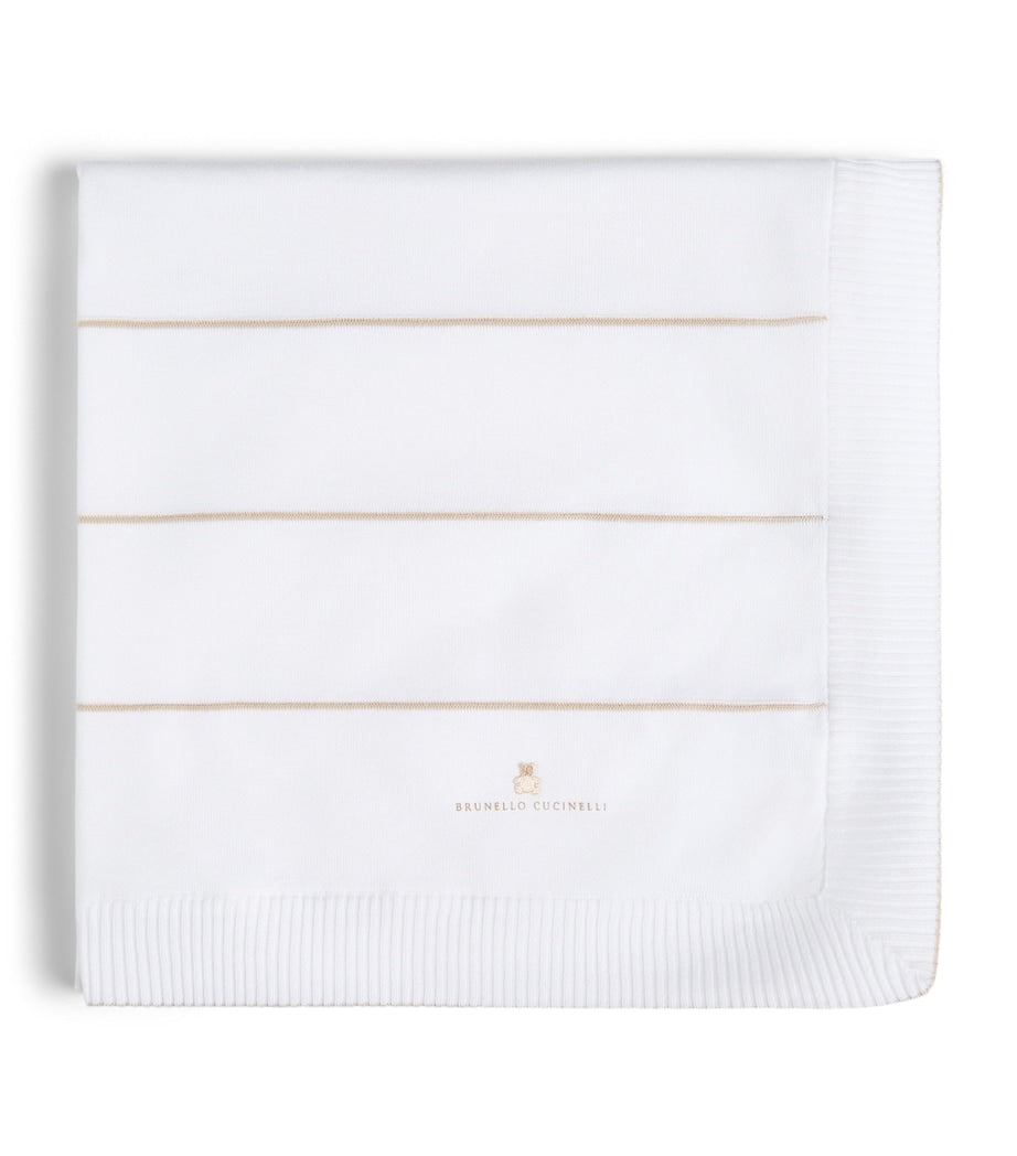 Brunello Cucinelli kids striped cotton blanket 80x80cm (British brand)