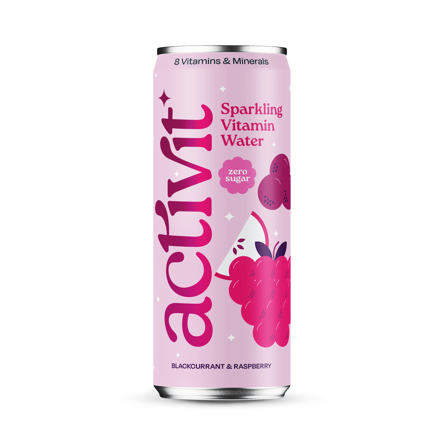 Actiph Blackcurrant Raspberry Sparkling Vitamin Water 330ml - British product