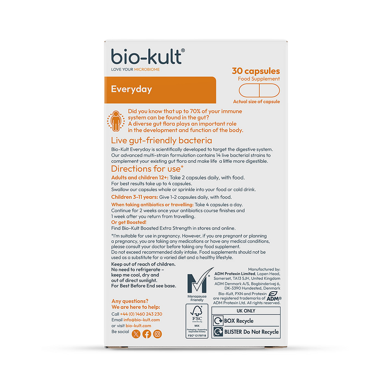 Bio-Kult Multi-Strain Probiotic Supplement 30 Capsules - British product