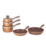 JML Copper Stone saucepan set with lids - imported from the UK