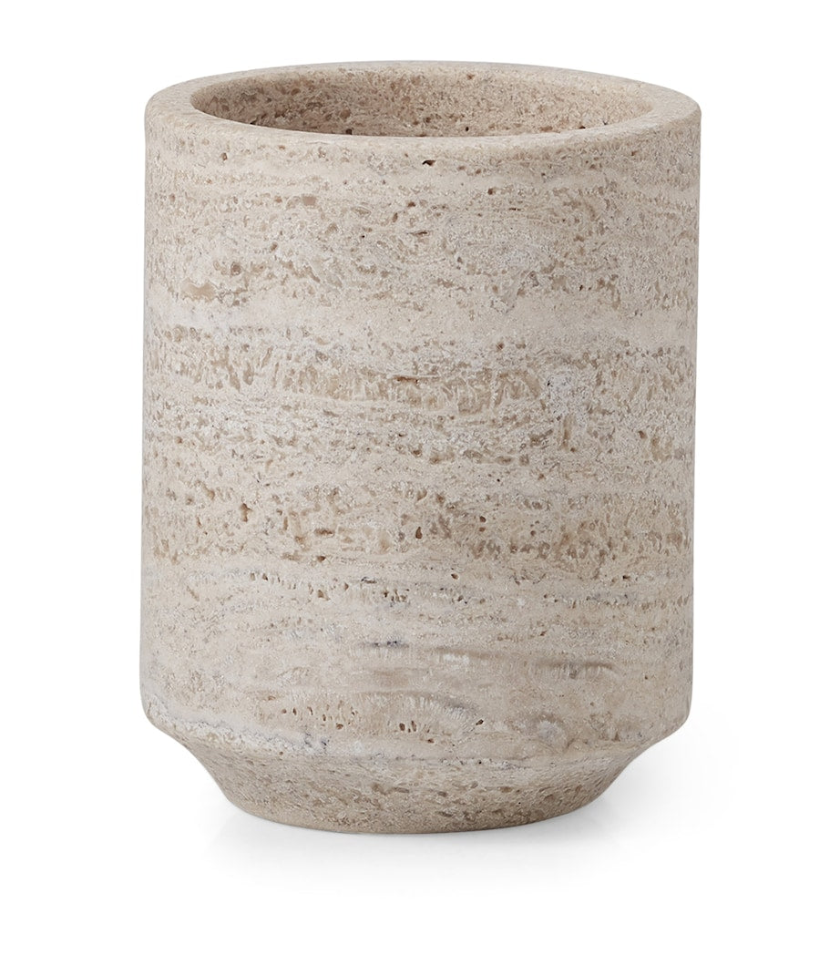 Labrazel Aztec travertine brush holder, UK version
