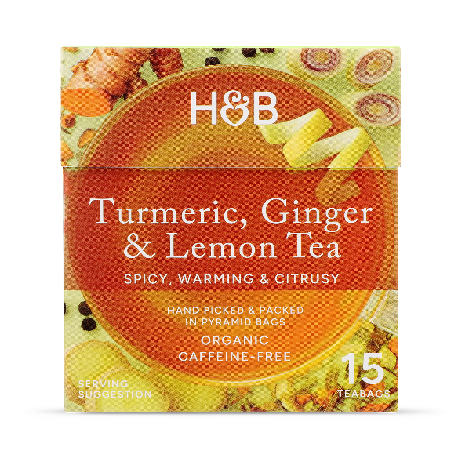 Organic Turmeric Ginger Lemon Herbal Tea 15 Tea Bags