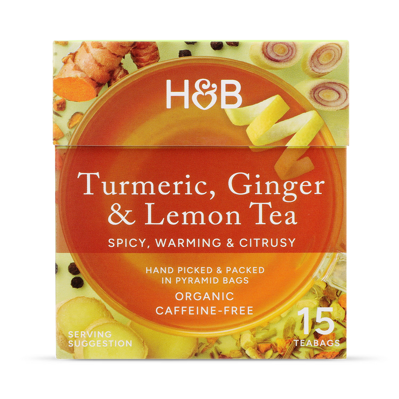Organic Turmeric Ginger Lemon Herbal Tea 15 Tea Bags