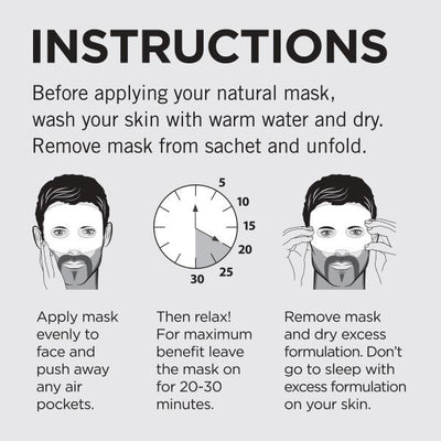 Fuss Free Naturals قناع وجه بامبو مضاد للشيخوخة للرجال ذوي اللحية عبوة من 3