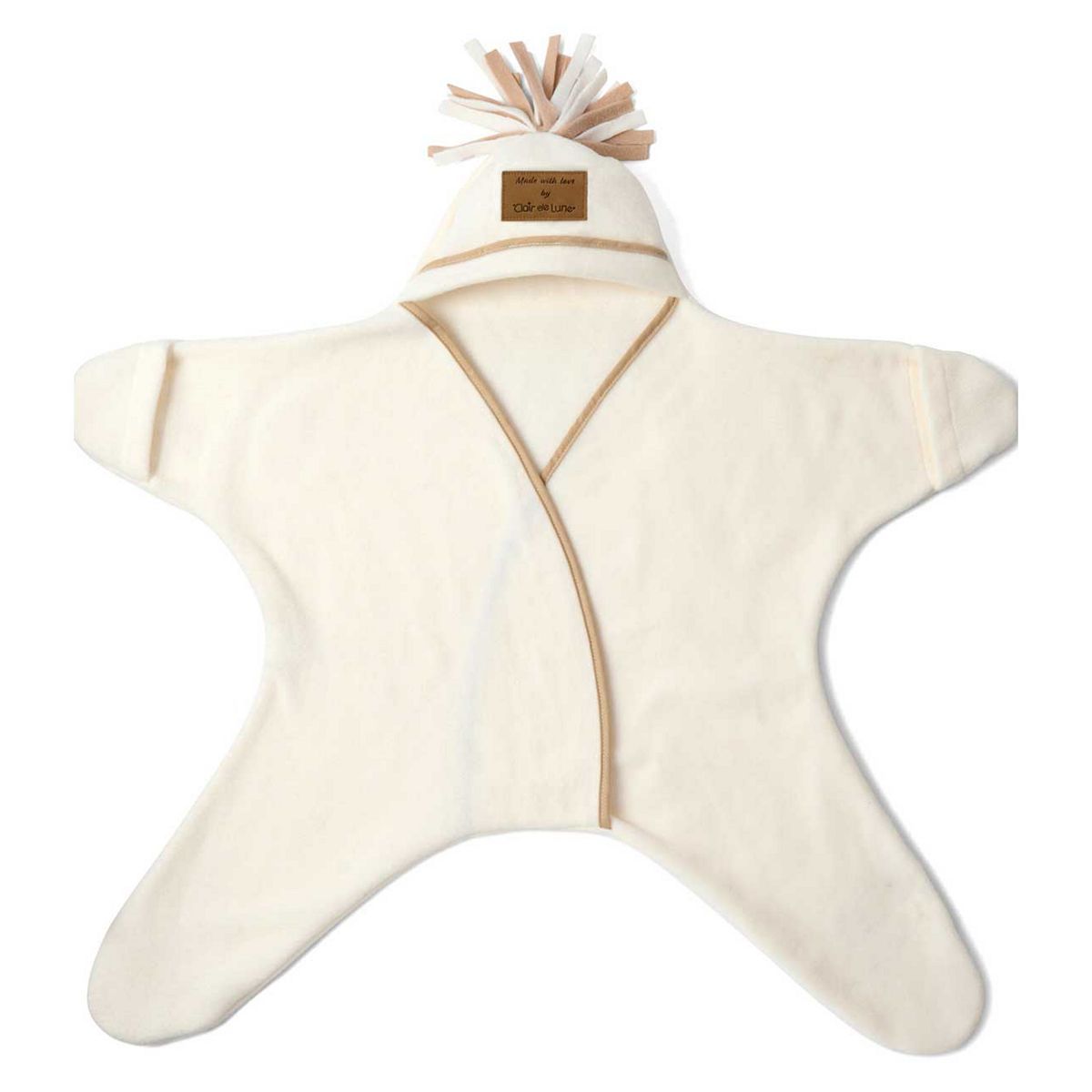 Clair de Lune Cream Star Fleece Baby Wrap Blanket GOODS Boots   