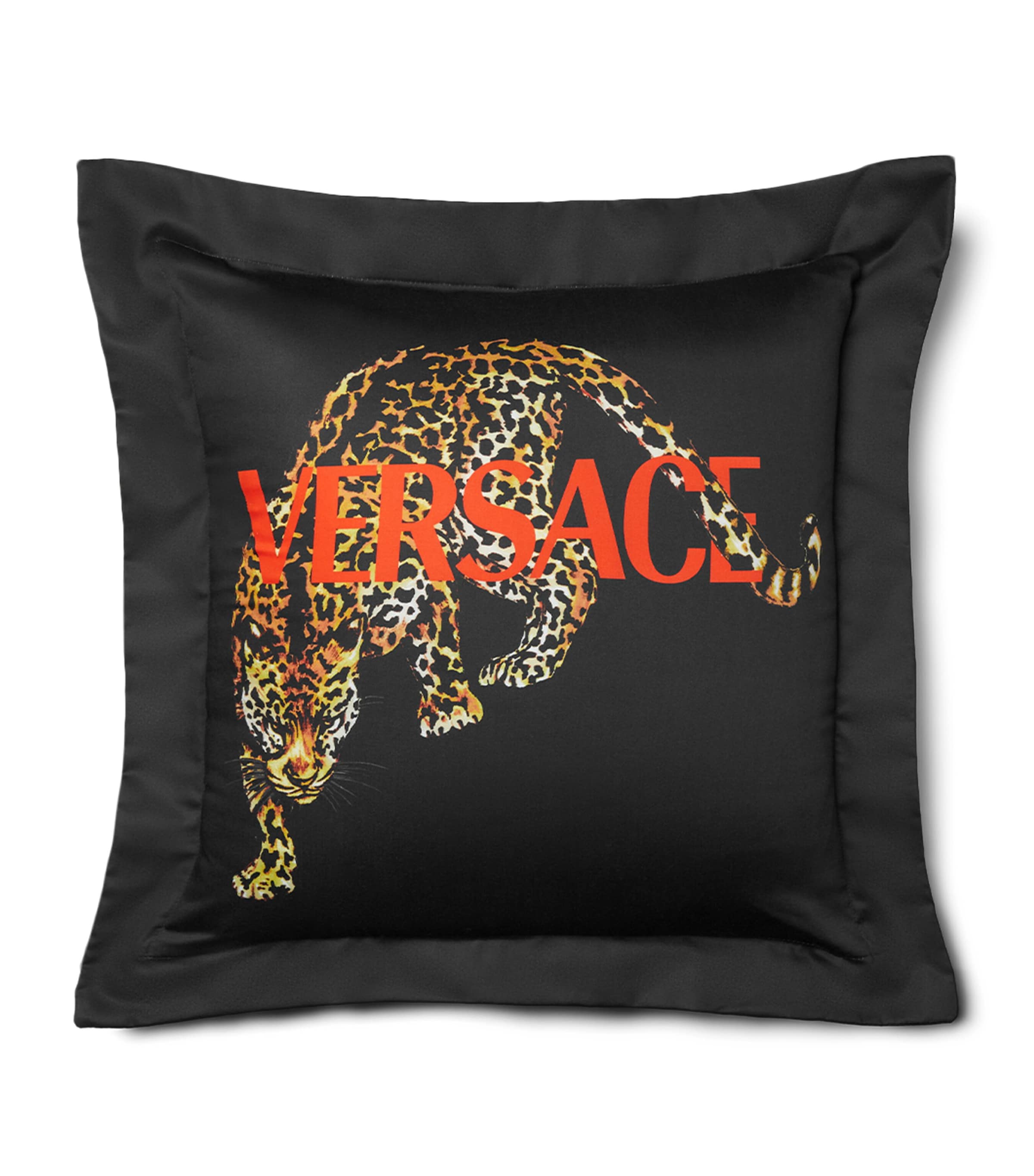 Versace Cotton-Satin Wild Cats cushion 60cm x 60cm (British brand)