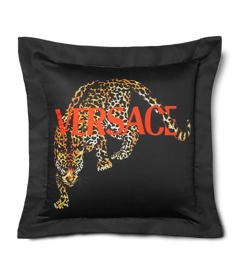 Versace Cotton-Satin Wild Cats cushion 60cm x 60cm (British brand)