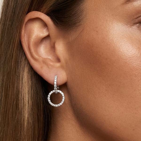 MUCHV sterling silver hoop earrings with removable charms, UK version