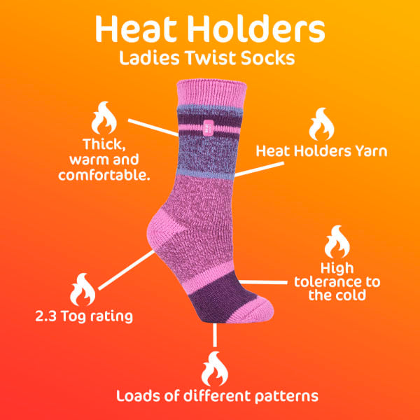 Heat Holders ladies thermal twist socks UK 4-8, UK version