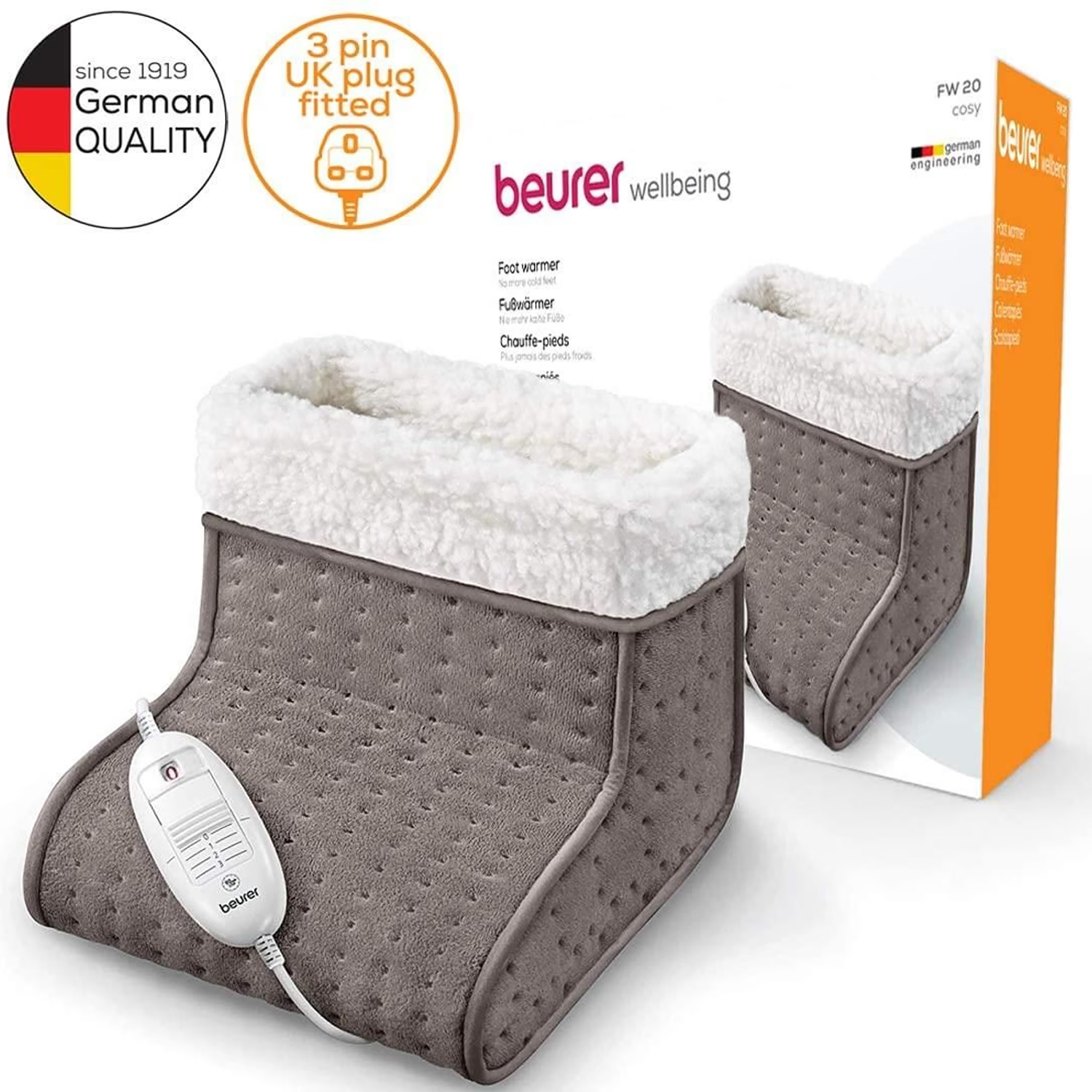 Beurer cosy foot warmer 531.07 Grey FW20 (British brand)