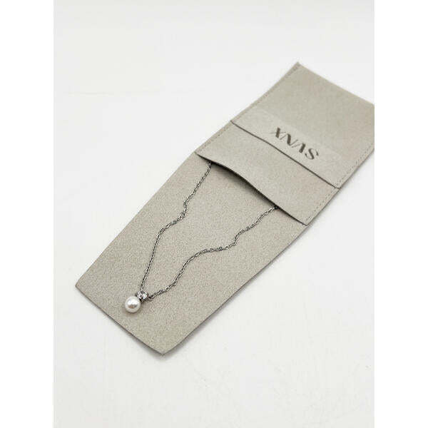 SVNX mini pearl diamante necklace in silver - imported from the UK