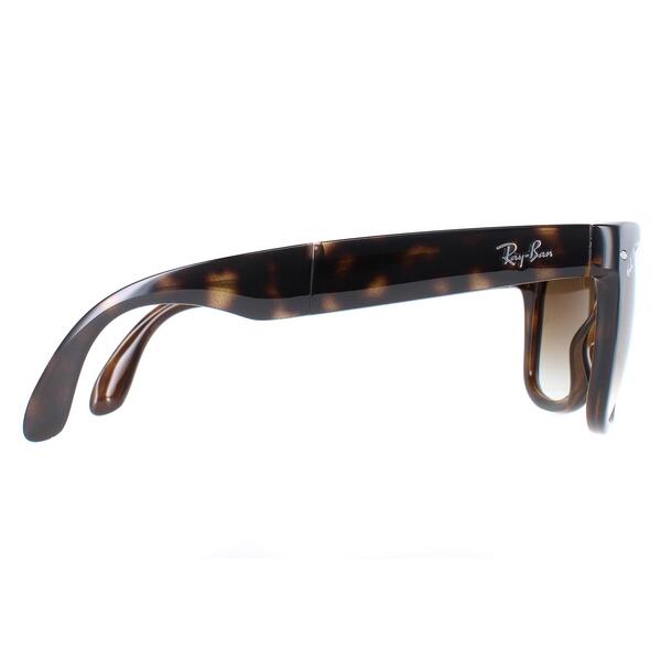 Ray-Ban Folding Wayfarer light havana brown gradient sunglasses 54mm, imported from the UK