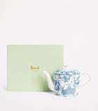 Harrods bone china teapot with toile pattern 16cm height, UK version
