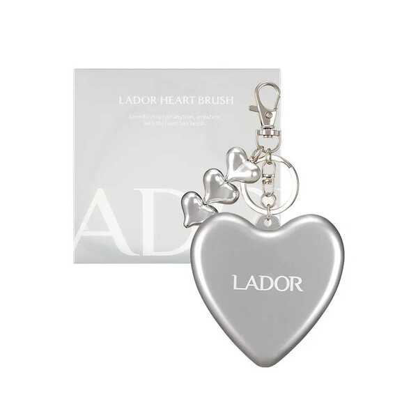Lador heart-shaped hair brush Silver, imported from the UK