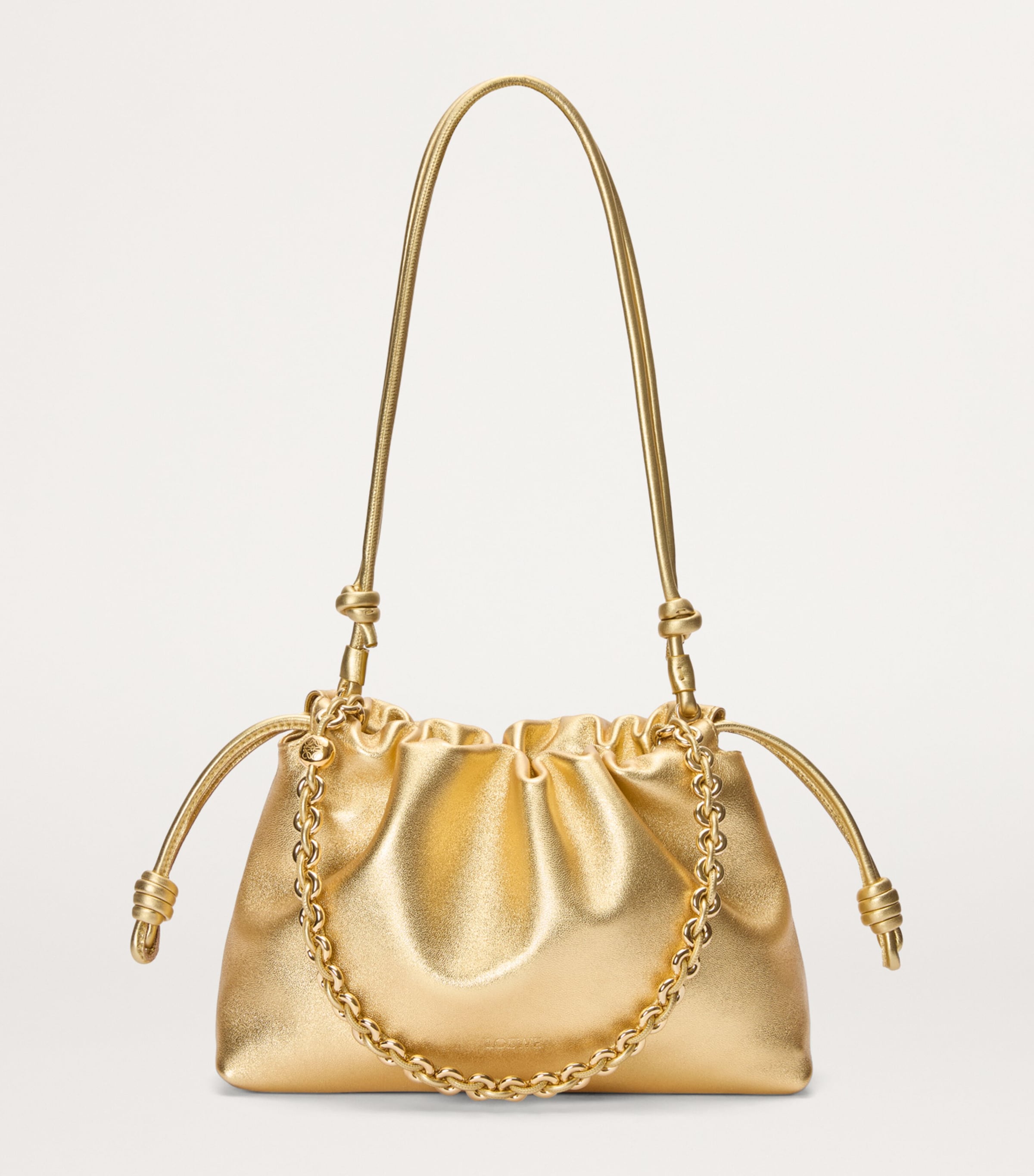 LOEWE medium metallic leather Flamenco purse, imported from the UK