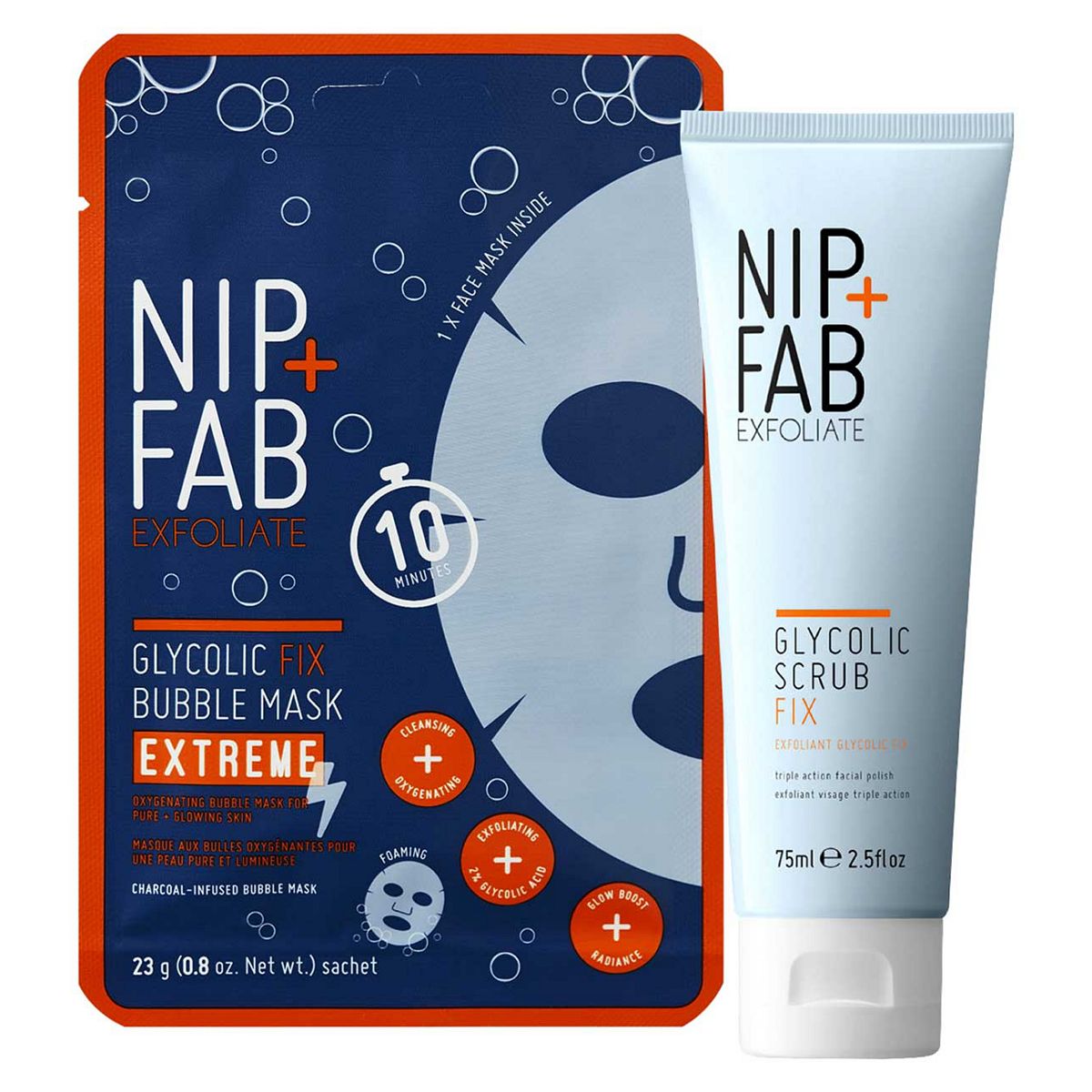 Nip+Fab Glycolic Fix Scrub & Bubble Mask Duo GOODS Boots   