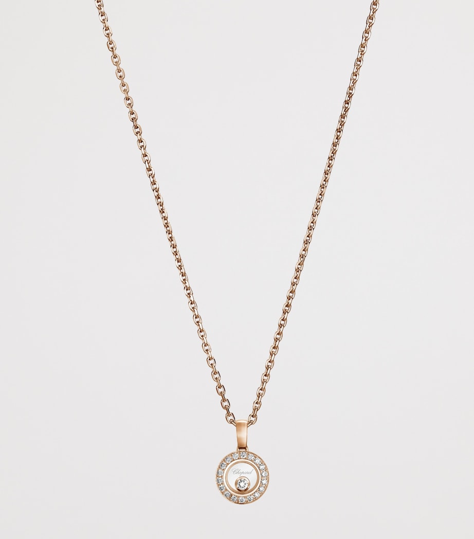 Chopard rose gold Happy Diamonds pendant necklace (British brand)