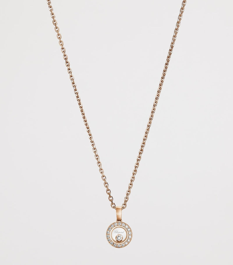 Chopard rose gold Happy Diamonds pendant necklace (British brand)