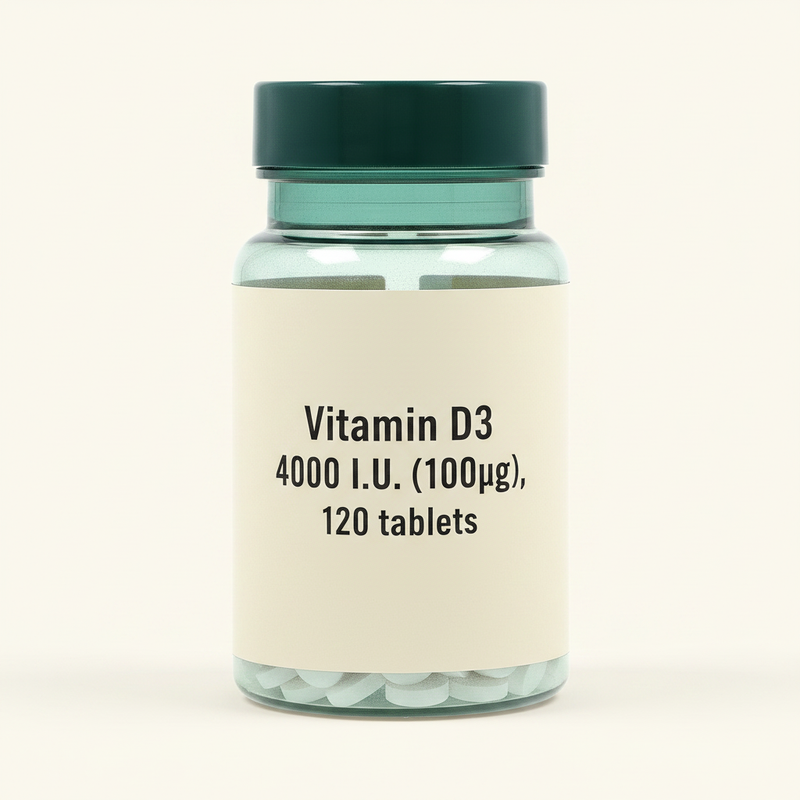 Holland & Barrett Vitamin D3 4000 IU 120 Tablets, imported from the UK