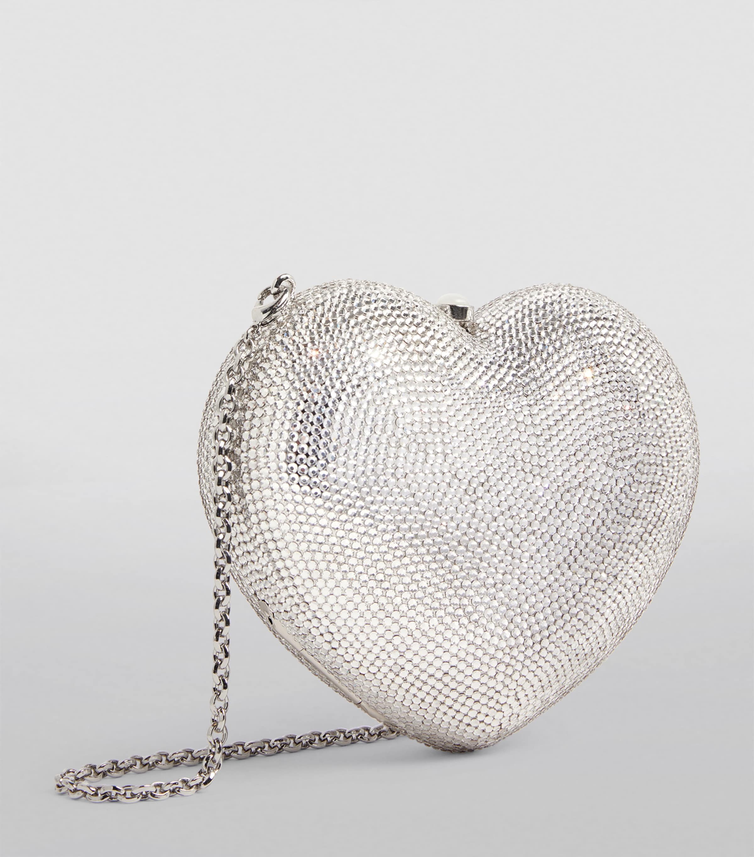 Judith Leiber heart-shaped crystal clutch bag, imported from the UK