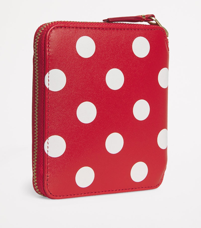 Comme des Garçons polka-dot leather zipped wallet (British brand)