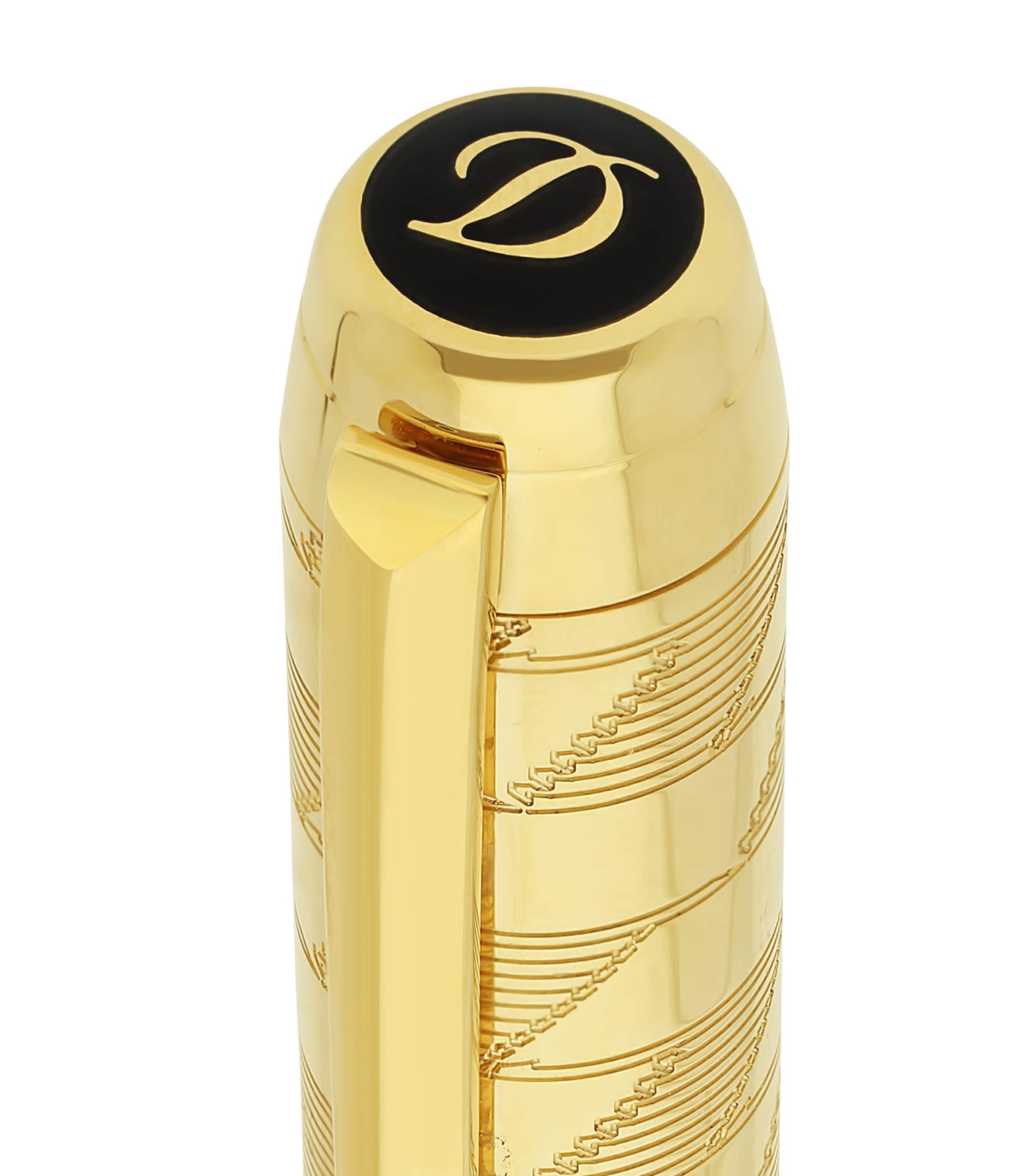 S.T. Dupont extra large fountain pen with guilloché engraving and monogram (British brand)