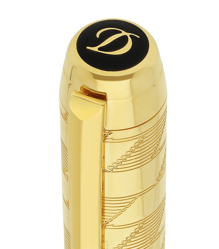 S.T. Dupont extra large fountain pen with guilloché engraving and monogram (British brand)