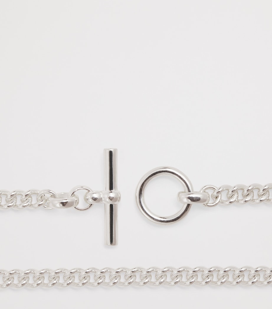 Tilly Sveaas sterling silver T-bar curb-link necklace, UK version