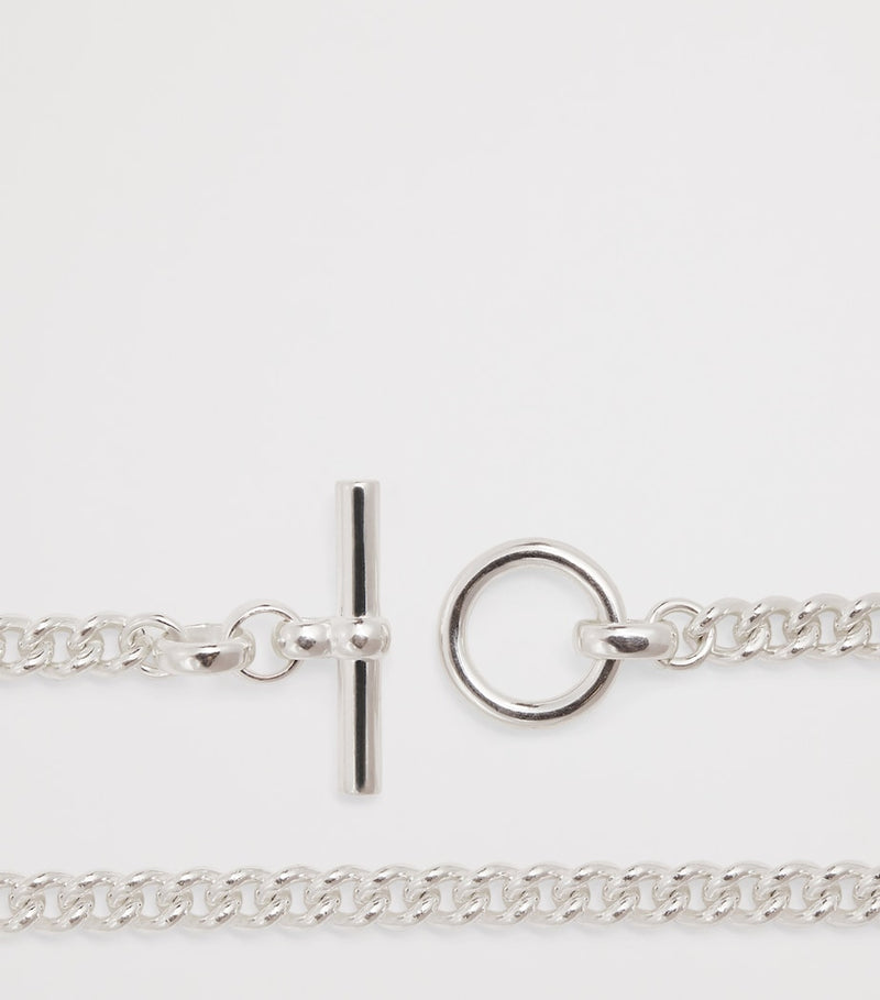 Tilly Sveaas sterling silver T-bar curb-link necklace, UK version