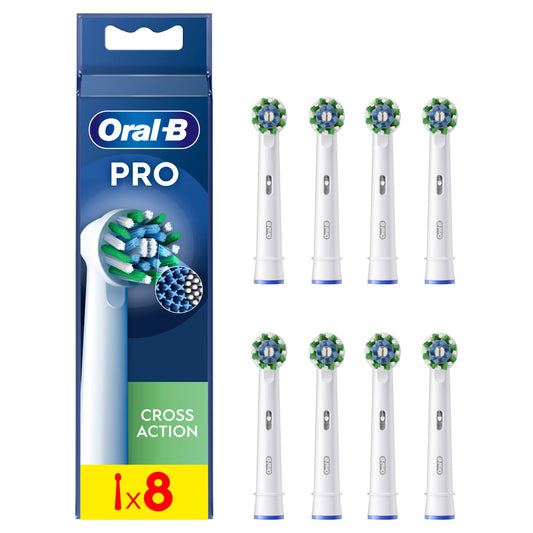 Oral-B Cross Action Replacement Electric Toothbrush Heads x8 electric & battery toothbrushes Sainsburys   