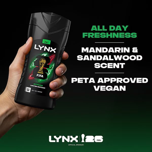 Lynx Body Wash Shower Gel Africa 225ml, UK version